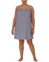 Lauren by Ralph Lauren - Plus Size Cotton Knit Double-strap Nightgown - Lyst