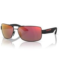 Prada - Linea Rossa Rectangle Sunglasses - Lyst