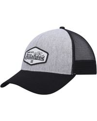 Billabong - Heather Gray/black Walled Trucker Adjustable Snapback Hat - Lyst