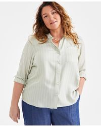Style & Co. - Plus Size Striped Button-front Shirt - Lyst