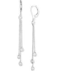 Ralph Lauren - Lauren Sterling Silver Cubic Zirconia & Chain Fringe Linear Drop Earrings - Lyst