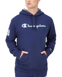 Champion - Powerblend Standard-fit Logo-print Fleece Hoodie - Lyst