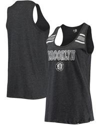 KTZ - Heather Black Brooklyn Nets Scoop-neck Racerback Tank Top - Lyst
