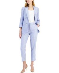 Tahari - Double Breasted Blazer Slim Fit Ankle Pants - Lyst