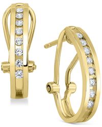 Macy's - Diamond J-hoop Earrings (1/4 Ct. T.w. - Lyst