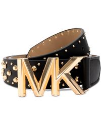 Michael Kors - Michael Astor Studded Leather Belt - Lyst