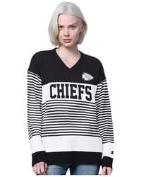 Starter - Kansas City Chiefs No Huddle Striped V-neck Sweater - Lyst