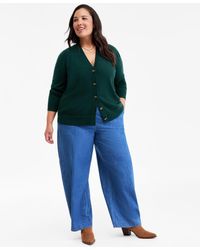 Charter Club - Plus Size 100% Cashmere Button-front Cardigan - Lyst