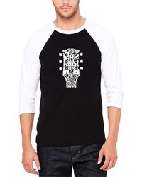 LA Pop Art - Raglan Baseball Word Art Guitar Head Music Genres T-shirt - Lyst