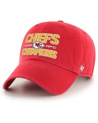 '47 - Kansas City Chiefs 2023 Afc Champions Clean Up Adjustable Hat - Lyst