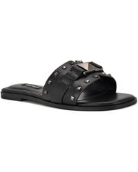 Nine West - Griyen Studded Flat Slide Sandals - Lyst