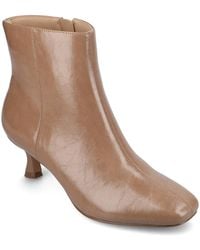 Journee Collection - Kelssa Square Toe Kitten Heel Dress Booties - Lyst