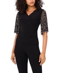Msk - V-neck Short-sleeve Top - Lyst