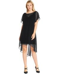 Adrianna Papell - Chiffon-overlay A-line Dress - Lyst