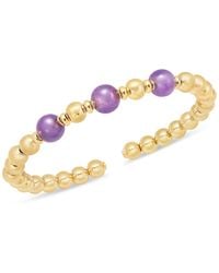 Macy's - Polished Bead Bangle Cuff Bracelet (6 Ct. T.w. - Lyst