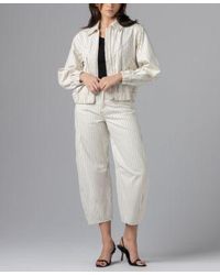 Blank NYC - Rail Road Stripe Collared Bomber Jacket Striped Barrell Pants - Lyst