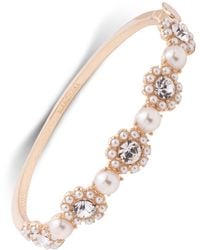 Marchesa - Gold-tone Crystal & Imitation Bangle Bracelet - Lyst