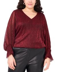 Vince Camuto - Plus Size Metallic V-neck Blouse - Lyst
