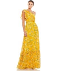 Mac Duggal - Ieena Floral One Shoulder Bow Maxi Dress - Lyst