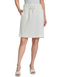 Jones New York - Linen-blend Pull-on Drawstring Mini Pencil Skirt - Lyst
