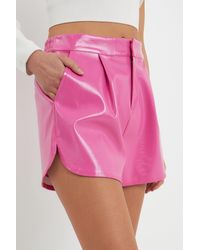 Grey Lab - High-waisted Faux Leather Shorts - Lyst
