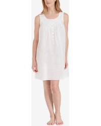 Eileen West - Cotton Lace-trim Short Nightgown - Lyst