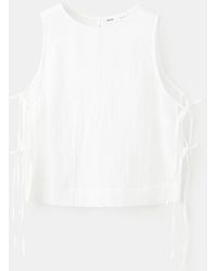 Mango - Ties Double Gauze Top - Lyst