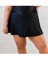 Calypsa - Plus Size Flowy Swim Skirt With Attached Shorts - Lyst