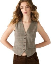 Steve Madden - Plaid Detail Barrett V-neck Top - Lyst