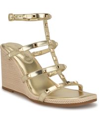 Nine West - Sardis Square Toe Wedge Sandals - Lyst