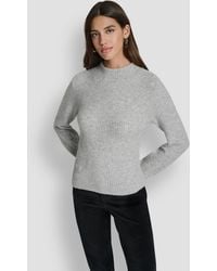 DKNY - Crewneck Blouson Sleeves Sweater - Lyst