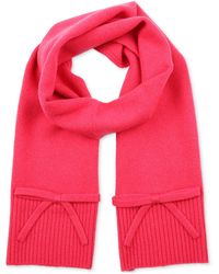 Kate Spade - Bow Ribbed-trim Knit Scarf - Lyst
