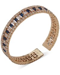 Anne Klein - Gold-tone Baguette Stone Cuff Bracelet - Lyst