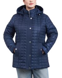 London Fog - Plus Size Hooded Quilted Water-resistant Coat - Lyst