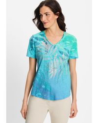 Olsen - Panneaux Leaf Print T-shirt - Lyst