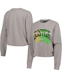 The Wild Collective - Distressed Boston Celtics Band Cropped Long Sleeve T-shirt - Lyst