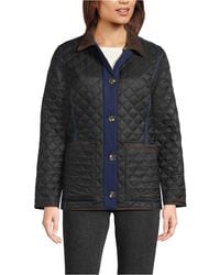 Lands' End - Print Reversible Barn Quilted Insulated Jacket - Lyst