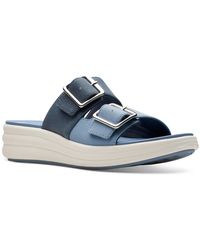 Clarks - Drift Buckle Slip-on Slide Wedge Sandals - Lyst