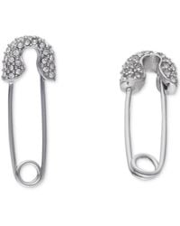 Karl Lagerfeld - Pave Safety Pin Drop Earrings - Lyst