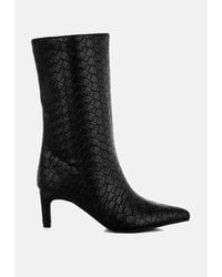 LONDON RAG - Mentha Woven Faux Leather Boots - Lyst