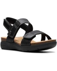 Clarks - Collection April Clover Riptape Flat Sandals - Lyst