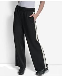 DKNY - High Rise Striped Wide-Leg Sweatpants - Lyst