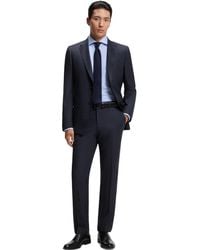BOSS - Boss By Patterned Stretch Wool Two-piece Slim-fit Suit - Lyst