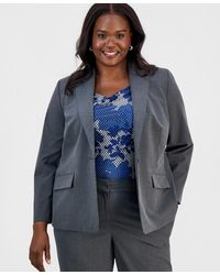 Kasper - Plus Size Washable Bi-stretch One-button Blazer - Lyst