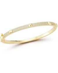 Rachel Zoe - 14k Plated Sterling Silver Nail Head Pave Bangle - Lyst