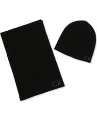 Calvin Klein - Logo Scarf & Beanie Set - Lyst