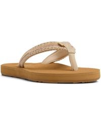 Roxy - Porto Bling Round Toe Flat Sandals - Lyst