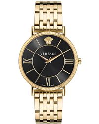 Versace - Swiss Ion Plated Stainless Steel Bracelet Watch 42mm - Lyst