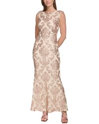 Vince Camuto - Sequin Embellished Boat Neck Sleeveless Gown - Lyst