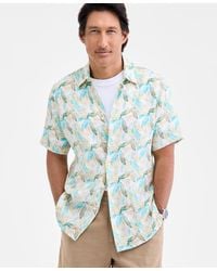 Club Room - Regular-fit Tropical-print Button-down Linen Shirt - Lyst